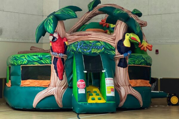 The Rain Forest Bounce House Setup Inside